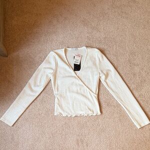 T.J.Maxx White Textured Women’s Long Sleeve Shirt